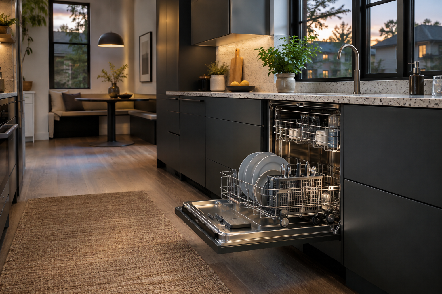 Illustrative Thermador dishwasher in a residential kitchen — AI image for Sub-Zero Repair Riverside
